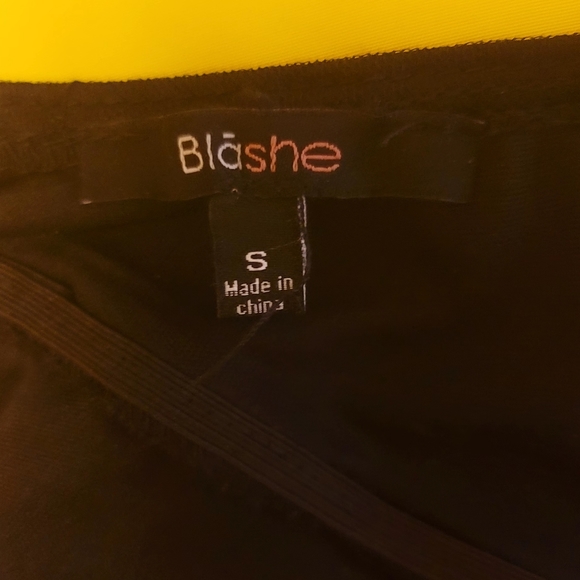 Blashe Long Black Dress with Sequin Top Sheer Bottom - Picture 8 of 13